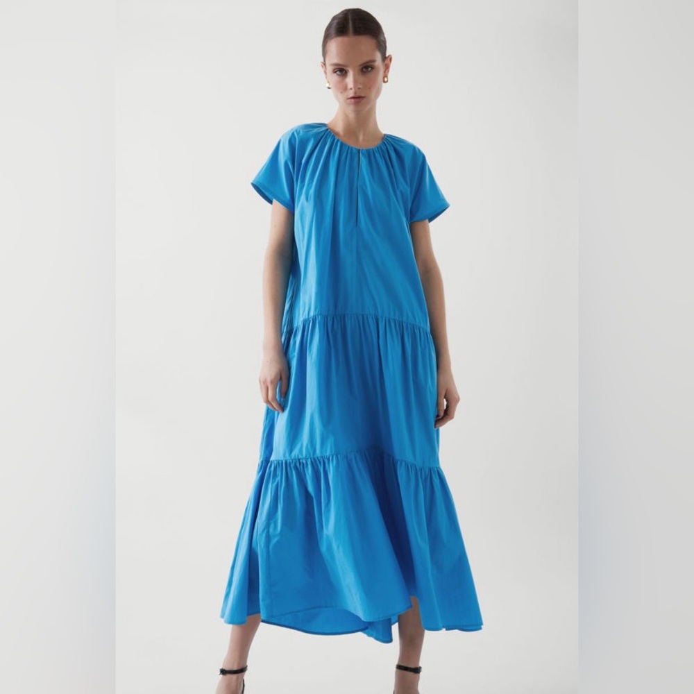 COS Blue Cotton Maxi Dress